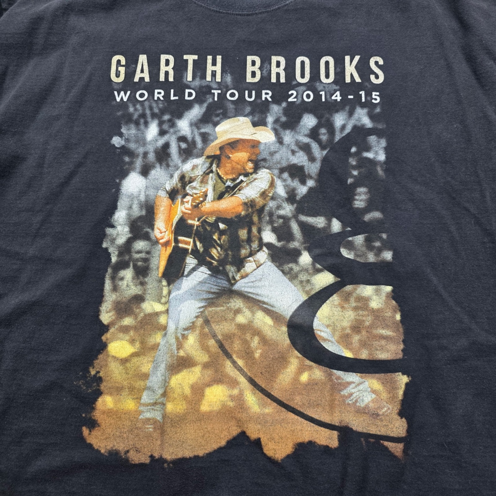 Garth Brooks T Shirt World Tour 2014-15 Concert Band Graphic Xl Black Mens Hanes
